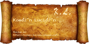 Komán Lucián névjegykártya